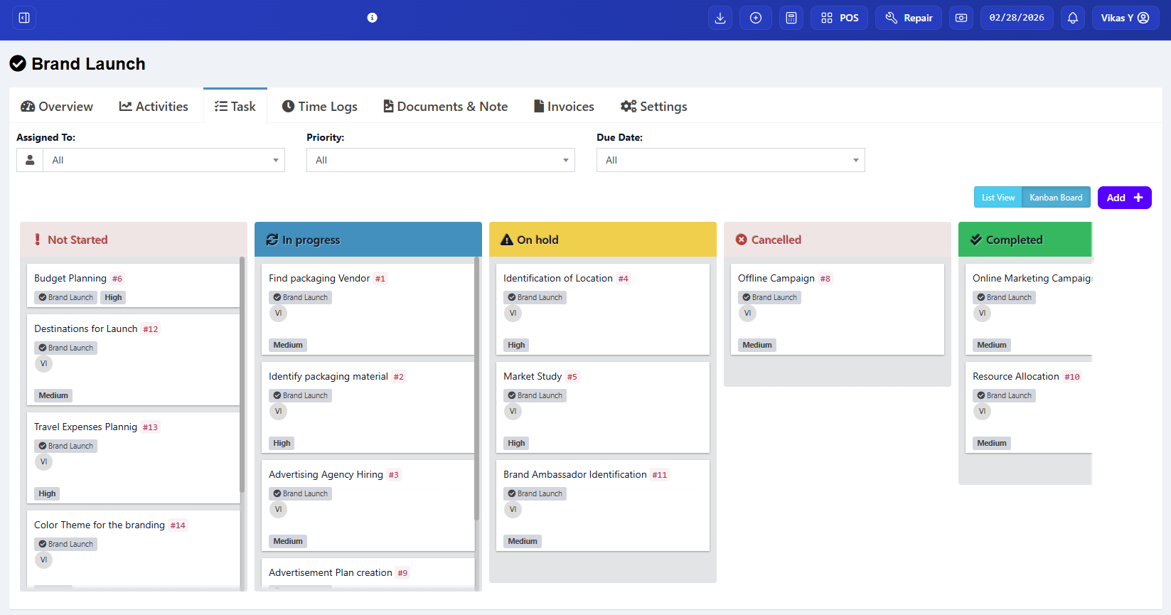 Zitow Project Dashboard